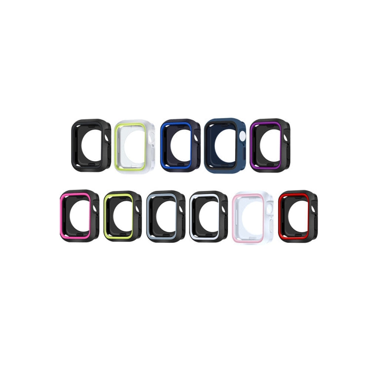 Two-color Shockproof Protective Case For Apple Watch Series 9 / 8 / 7 41mm(Navy Blue) by buy2fix