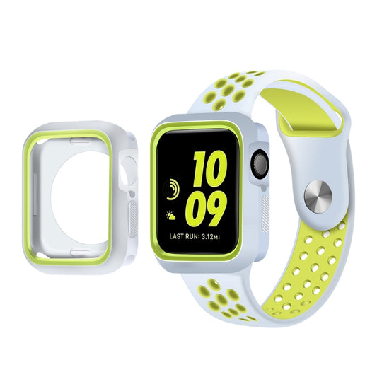 Two-color Shockproof Protective Case For Apple Watch Series 9 / 8 / 7 45mm(Green White) by buy2fix