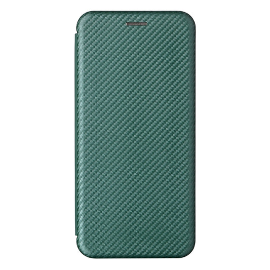 For Blackview Oscal C20 Carbon Fiber Texture Horizontal Flip Leather Phone Case with Card Slot(Green) by buy2fix