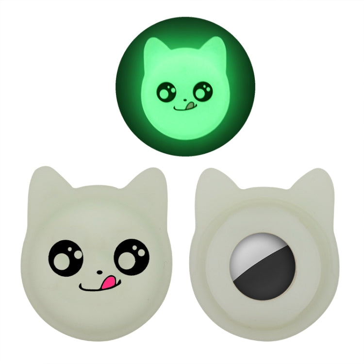 Naughty Smile Cute Cartoon Pet Collar Anti-lost Tracker Silicone Case For AirTag(Fluorescent Green) - Pet Series by Mutural | Online Shopping UK | buy2fix