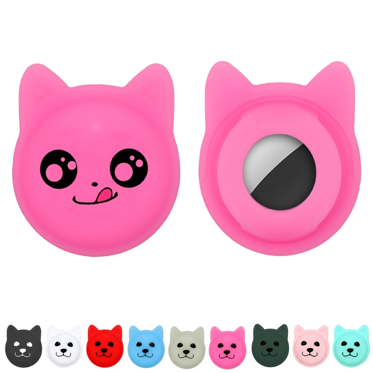 Naughty Smile Cute Cartoon Pet Collar Anti-lost Tracker Silicone Case For AirTag(Fluorescent Green) - Pet Series by Mutural | Online Shopping UK | buy2fix