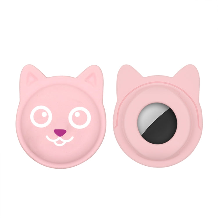 Hanhan Smile Cute Cartoon Pet Collar Anti-lost Tracker Silicone Case For AirTag(Pink) - Pet Series by Mutural | Online Shopping UK | buy2fix