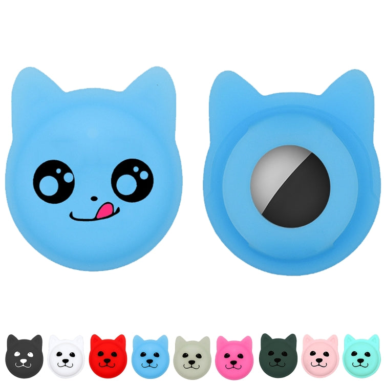 Hanhan Smile Cute Cartoon Pet Collar Anti-lost Tracker Silicone Case For AirTag(Black) - Pet Series by Mutural | Online Shopping UK | buy2fix