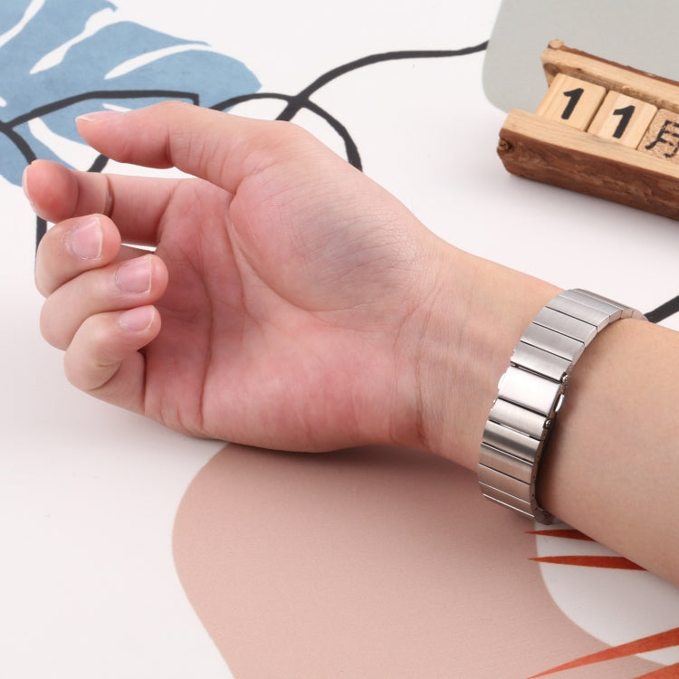 For Fitbit Charge 5 One-bead Steel Strap Watch Band(Silver) by buy2fix