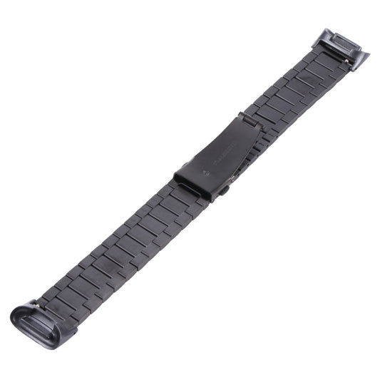 For Fitbit Charge 5 One-bead Steel Strap Watch Band(Black) by buy2fix