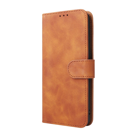 For Blackview Oscal C20 Solid Color Skin Feel Magnetic Buckle Horizontal Flip PU Phone Case(Brown) by buy2fix