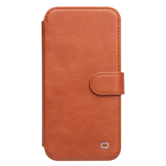 For iPhone 13 Pro QIALINO Magnetic Buckle Phone Leather Case with Card Slot (Brown) by QIALINO