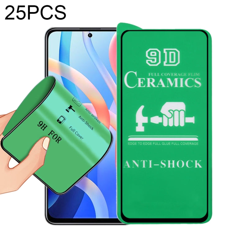 25 PCS 9D Full Screen Glue Ceramic Film For Xiaomi Redmi Note 11 4G International Version 6.43 inch - by PINWUYO | Online Shopping UK | buy2fix
