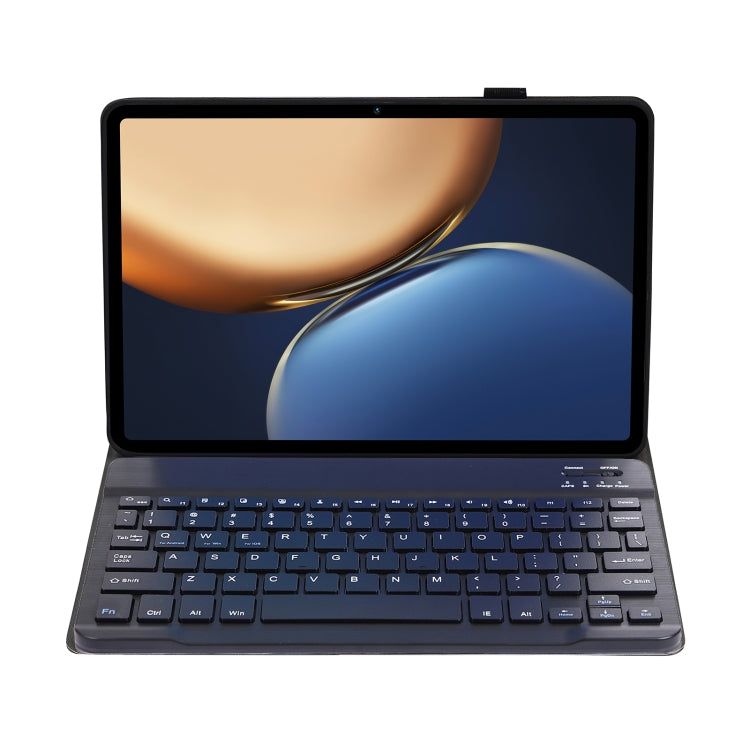 AHV7 Lambskin Texture Ultra-thin Bluetooth Keyboard Leather Tablet Case For Honor Pad V8 / Tablet V7 Pro(Black) - Huawei Keyboard by buy2fix | Online Shopping UK | buy2fix