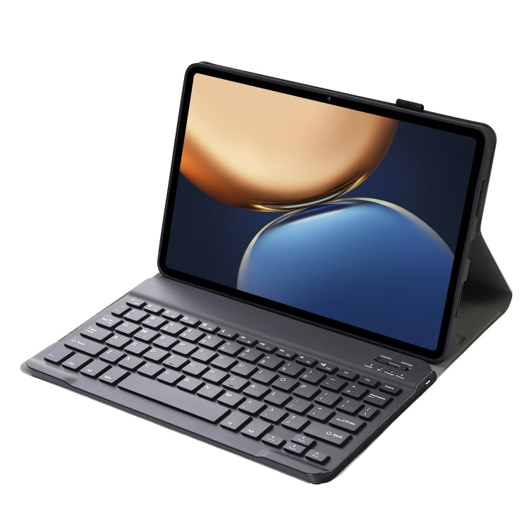 AHV7 Lambskin Texture Ultra-thin Bluetooth Keyboard Leather Tablet Case For Honor Pad V8 / Tablet V7 Pro(Black) - Huawei Keyboard by buy2fix | Online Shopping UK | buy2fix