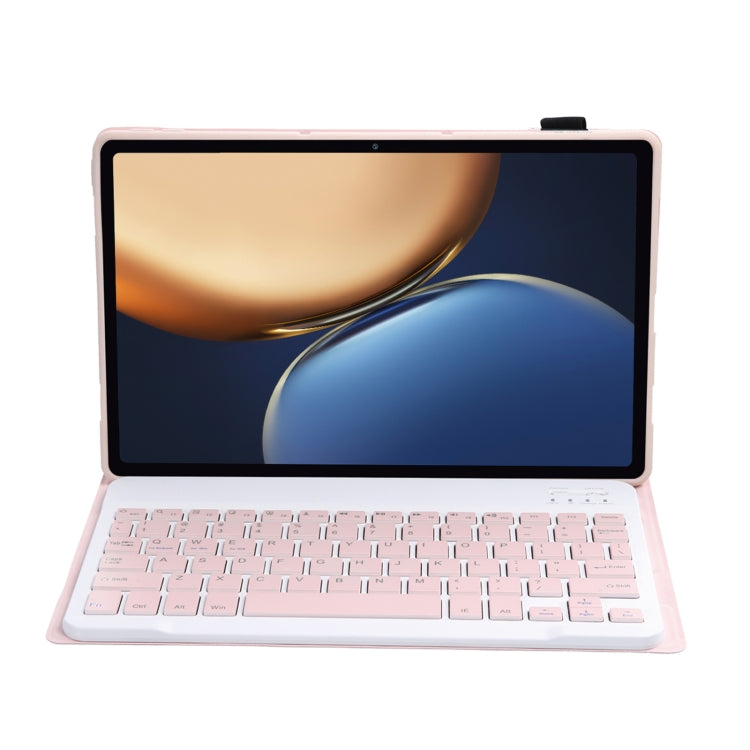 AHV7 Lambskin Texture Ultra-thin Bluetooth Keyboard Leather Tablet Case For Honor Pad V8 / Tablet V7 Pro(Pink) - Huawei Keyboard by buy2fix | Online Shopping UK | buy2fix
