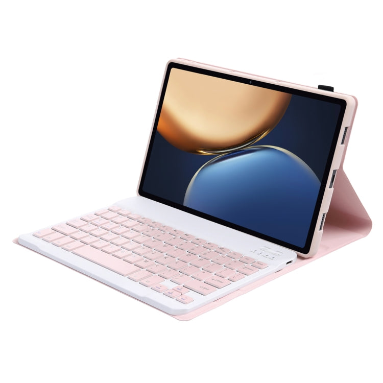 AHV7 Lambskin Texture Ultra-thin Bluetooth Keyboard Leather Tablet Case For Honor Pad V8 / Tablet V7 Pro(Pink) - Huawei Keyboard by buy2fix | Online Shopping UK | buy2fix