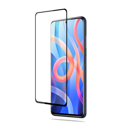 For Xiaomi Redmi Note 11 mocolo 0.33mm 9H 2.5D Full Glue Silk Print Tempered Glass Film(Black) by PINWUYO