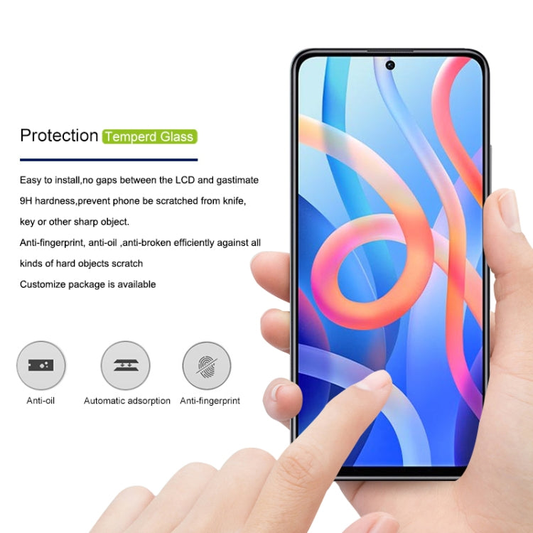 For Xiaomi Redmi Note 11 mocolo 0.33mm 9H 2.5D Full Glue Silk Print Tempered Glass Film(Black) by PINWUYO