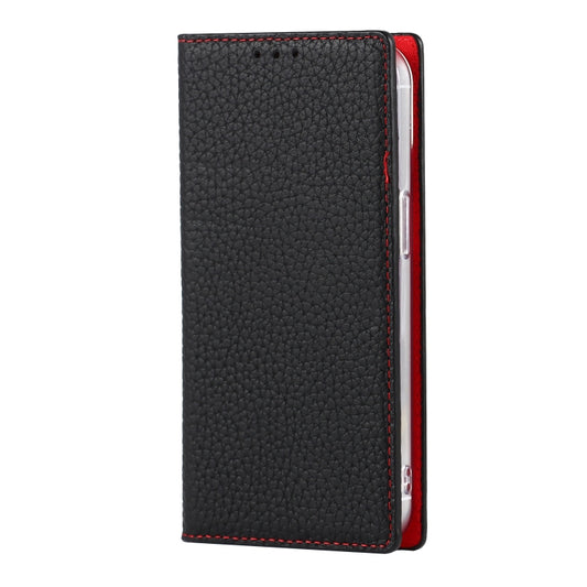 For iPhone 13 mini Litchi Texture Genuine Leather Phone Case With Lanyard & Holder & Card Slots & Wallet (Black) - iPhone 13 mini Cases by buy2fix | Online Shopping UK | buy2fix