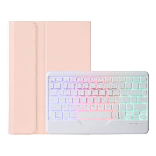 AHV7-BS Lambskin Texture Tri-color Backlight Bluetooth Keyboard Leather Tablet Case For Honor Pad V8 / Tablet V7 Pro(Pink) by buy2fix