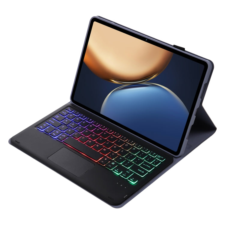 AHV7-AS Lambskin Texture Tri-color Backlight Bluetooth Keyboard Leather Tablet Case with Touchpad For Honor Pad V8 / Tablet V7 Pro(Purple) - Huawei Keyboard by buy2fix | Online Shopping UK | buy2fix