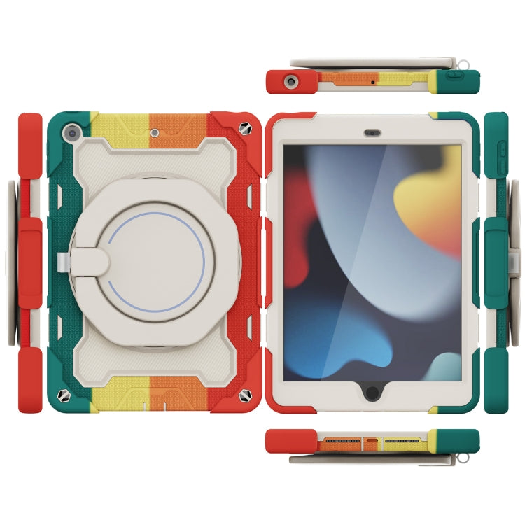 For iPad 10.2 2021 Armor Contrast Color Silicone + PC Tablet Case(Colorful Red) - iPad 10.2 Cases by buy2fix | Online Shopping UK | buy2fix