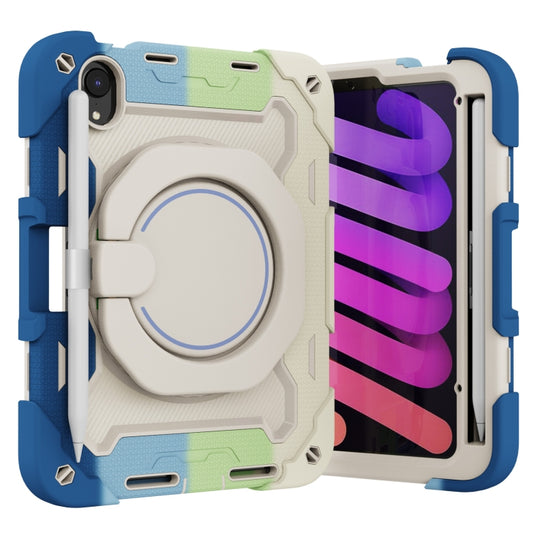 For iPad mini 2024 / mini 6 Armor Contrast Color Silicone + PC Tablet Case(Colorful Blue) - iPad mini 6 Cases by buy2fix | Online Shopping UK | buy2fix