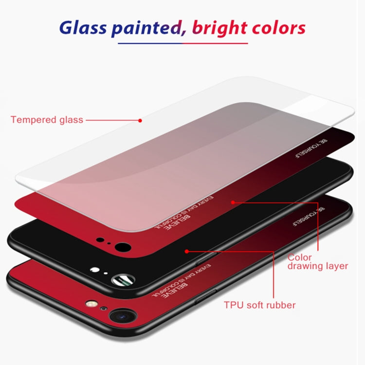 For iPhone SE 2022 / SE 2020 / 8 / 7 Gradient Color Glass Case(Purple) - iPhone SE 2022 / 2020 / 8 / 7 Cases by LC.IMEEKE | Online Shopping UK | buy2fix