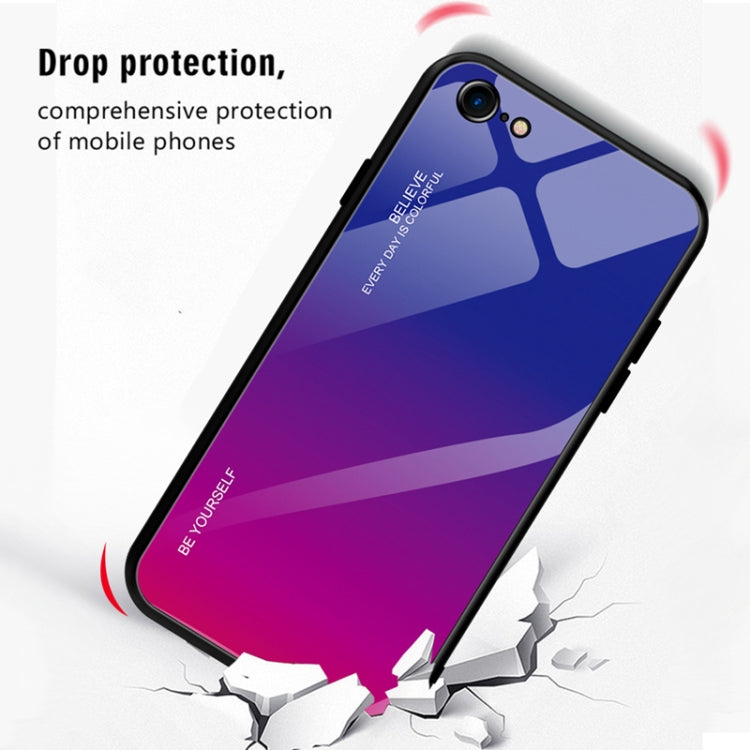 For iPhone SE 2022 / SE 2020 / 8 / 7 Gradient Color Glass Case(Purple) - iPhone SE 2022 / 2020 / 8 / 7 Cases by LC.IMEEKE | Online Shopping UK | buy2fix