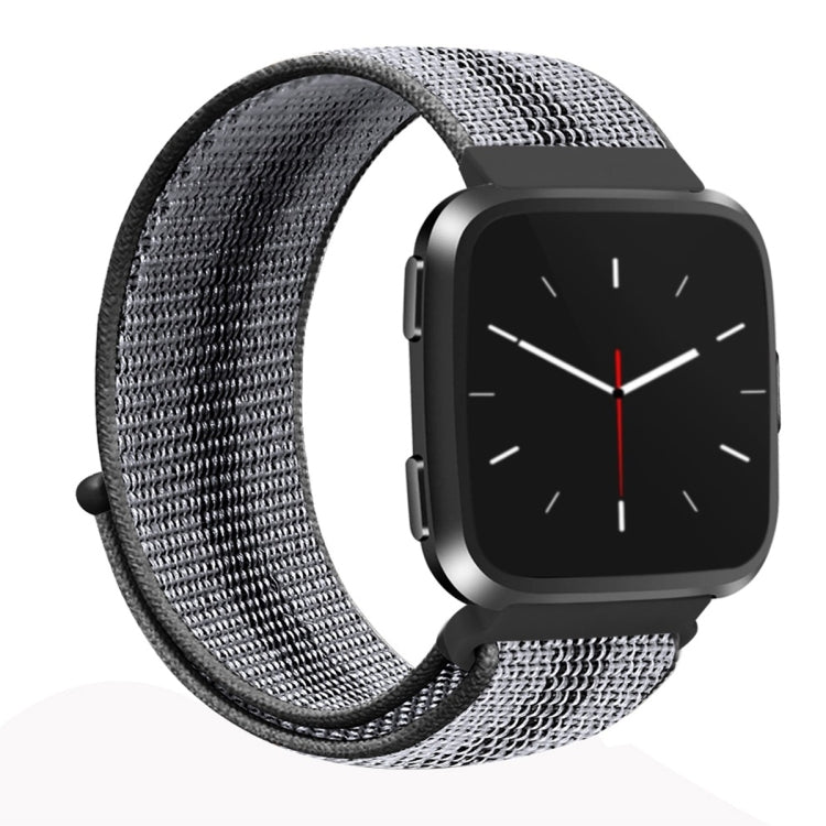 For Fitbit Versa 1 / 2 Universal Nylon Strap Watch Band(Black Stripe) - Watch Bands by buy2fix | Online Shopping UK | buy2fix