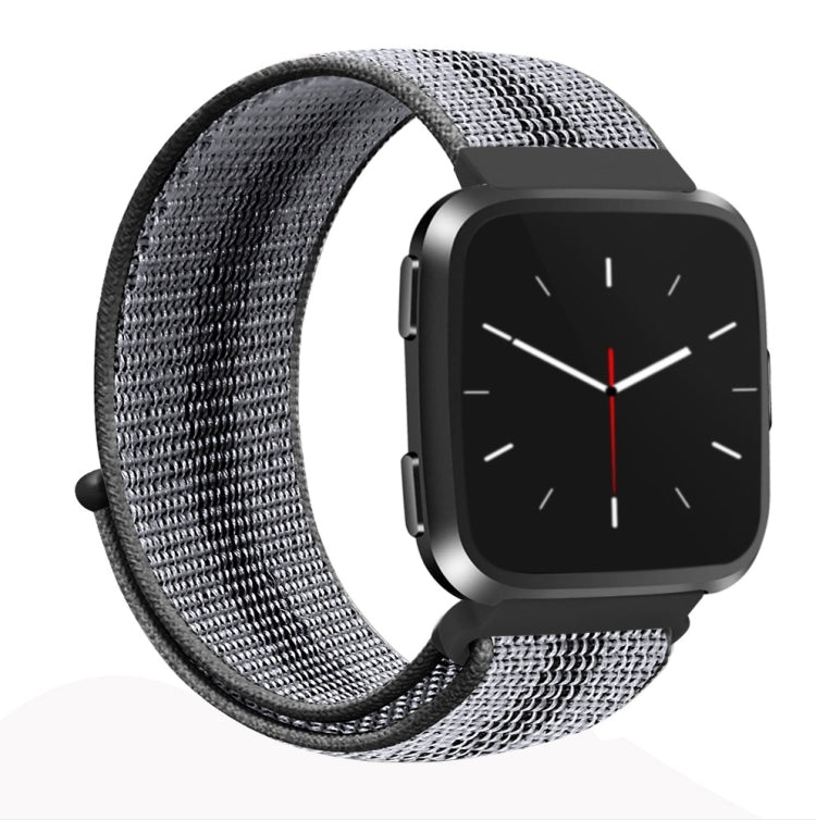 For Fitbit Versa 1 / 2 Universal Nylon Strap Watch Band(Black Stripe) - Watch Bands by buy2fix | Online Shopping UK | buy2fix