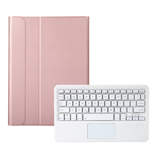 A08-A Ultra-thin Bluetooth Keyboard Leather Case with Touchpad For Samsung Galaxy Tab A8 2021 SM-X205 / SM-X200(Rose Gold) by buy2fix