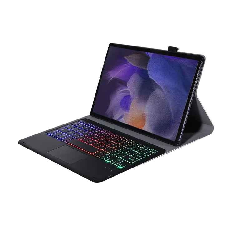 A08-AS Ultra-thin Backlight Bluetooth Keyboard Leather Case with Touchpad For Samsung Galaxy Tab A8 2021 SM-X205 / SM-X200(Rose Gold) by buy2fix