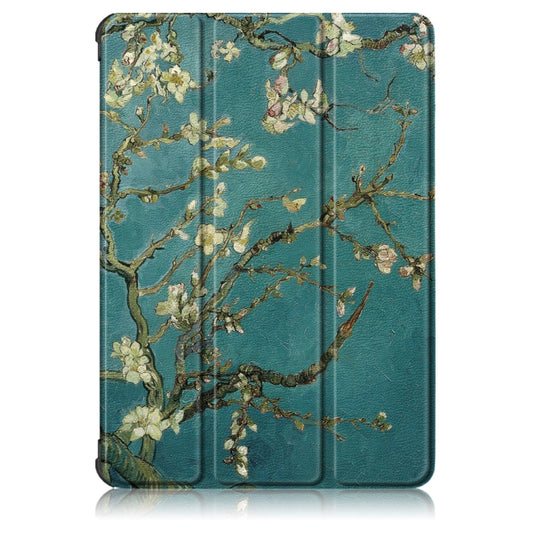 For Samsung Galaxy Tab S7 FE 12.4 inch Painted TPU Horizontal Flip Tablet Leather Case with 3-Fold Holder & Sleep / Wake-up Function(Apricot Blossom) by buy2fix