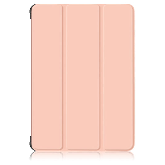 For Samsung Galaxy Tab S7 FE 12.4 Solid Color TPU Horizontal Flip Tablet Leather Case with 3-Fold Holder & Sleep / Wake-up Function(Rose Gold) by buy2fix