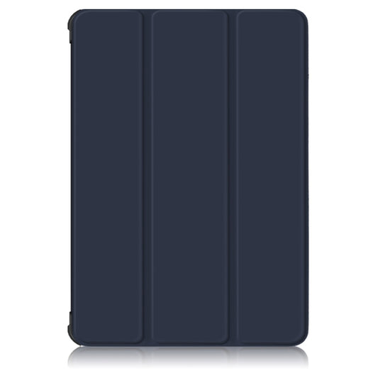 For Samsung Galaxy Tab S7 FE 12.4 Solid Color TPU Horizontal Flip Tablet Leather Case with 3-Fold Holder & Sleep / Wake-up Function(Dark Blue) by buy2fix