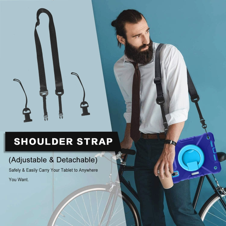 For iPad mini 2024 / mini 6 Silicone + PC Tablet Case with Strap & Holder & Pen Slot(Navy Blue + Blue) - iPad mini 6 Cases by buy2fix | Online Shopping UK | buy2fix