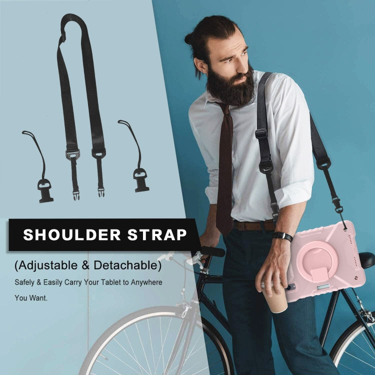 For iPad mini 2024 / mini 6 Silicone + PC Tablet Case with Strap & Holder & Pen Slot(Rose Gold) - iPad mini 6 Cases by buy2fix | Online Shopping UK | buy2fix