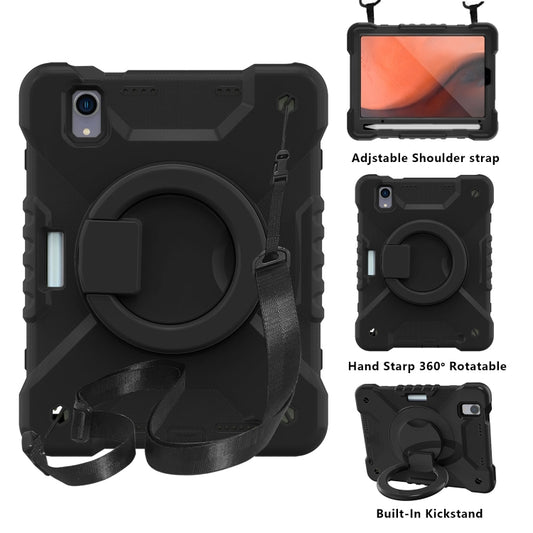 For iPad mini 2024 / mini 6 Silicone + PC Tablet Case with Strap & Holder & Pen Slot(Black) - iPad mini 6 Cases by buy2fix | Online Shopping UK | buy2fix