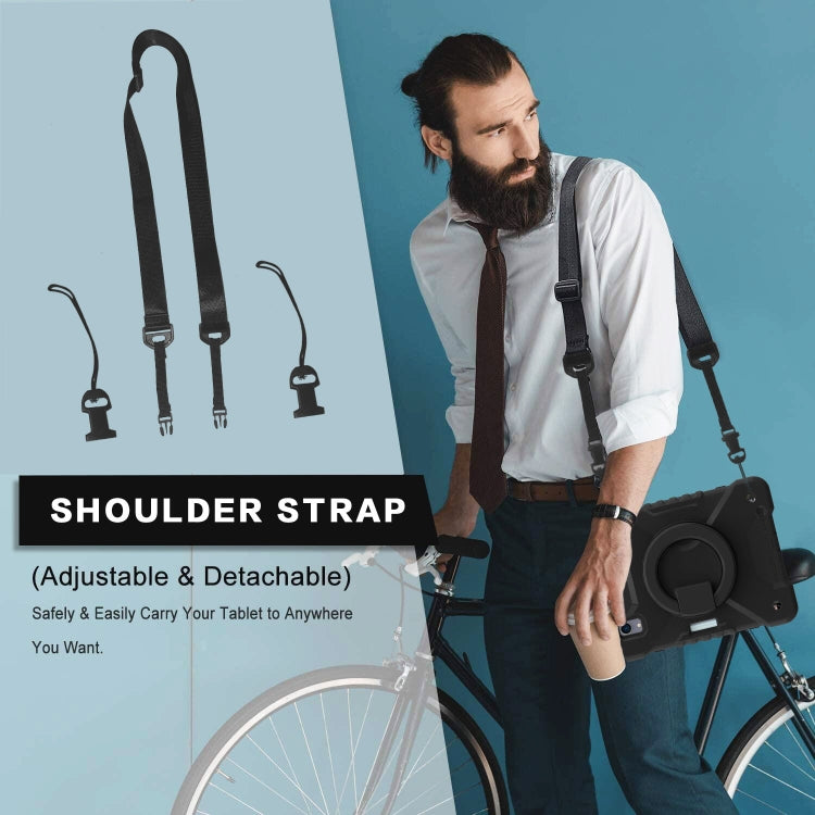 For iPad mini 2024 / mini 6 Silicone + PC Tablet Case with Strap & Holder & Pen Slot(Black) - iPad mini 6 Cases by buy2fix | Online Shopping UK | buy2fix