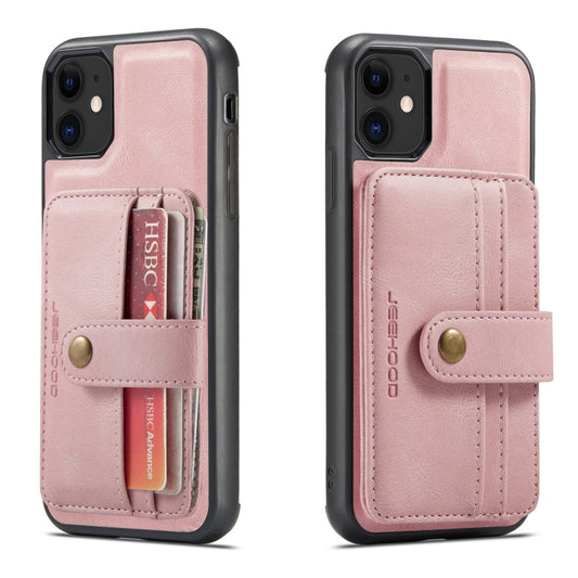 For iPhone 12 Pro Max JEEHOOD RFID Blocking Anti-Theft Wallet Phone Case(Pink) - iPhone 12 Pro Max Cases by JEEHOOD | Online Shopping UK | buy2fix