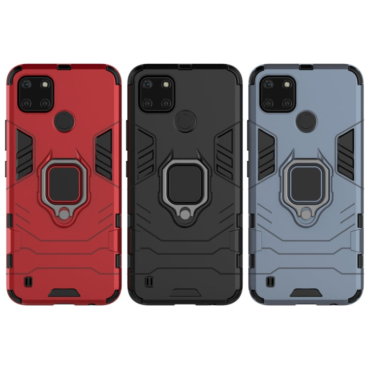 For OPPO Realme C21Y Shockproof PC + TPU Protective Case with Magnetic Ring Holder(Red) by buy2fix