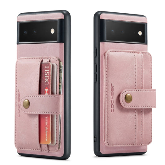 For Google Pixel 6 JEEHOOD RFID Blocking Anti-Theft Wallet Phone Case(Pink) - Google Cases by JEEHOOD | Online Shopping UK | buy2fix