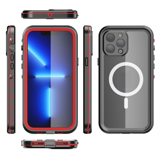 For iPhone 13 Pro PC + TPU + PET Shockproof Magsafe Waterproof Phone Case (Red) - iPhone 13 Pro Cases by buy2fix | Online Shopping UK | buy2fix