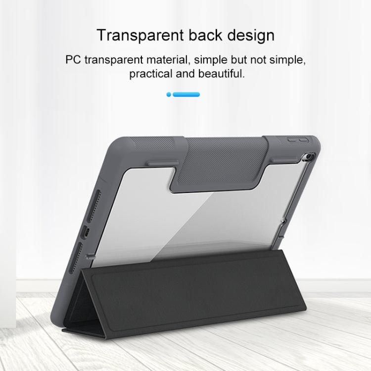 For iPad 10.2 Mutural Horizontal Flip PC + TPU + PU Leather Case with Holder & Pen Slot(Black) - iPad 10.2 Cases by Mutural | Online Shopping UK | buy2fix