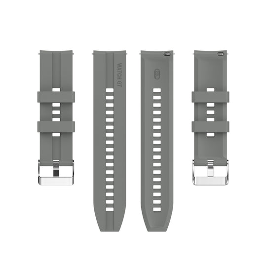 For Huawei Watch GT 3 46mm/GT 22mm Runner Silicone Silver Buckle Watch Band(Grey) by buy2fix