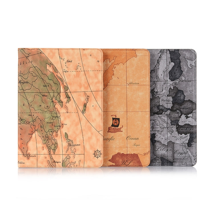 For iPad 10.2 / 10.5 Map Texture Horizontal Flip Leather Case with Holder & Card Slots & Wallet, Random Texture Delivery(Brown) - iPad 10.2 Cases by buy2fix | Online Shopping UK | buy2fix