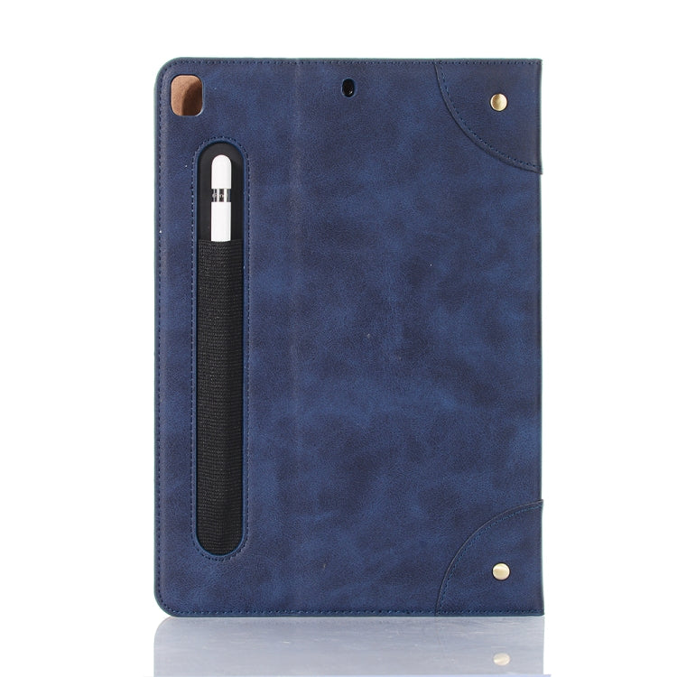 For iPad 10.2 / 10.5 Retro Book Style Horizontal Flip Leather Case with Holder & Card Slots & Wallet(Dark Blue) - iPad 10.2 Cases by buy2fix | Online Shopping UK | buy2fix