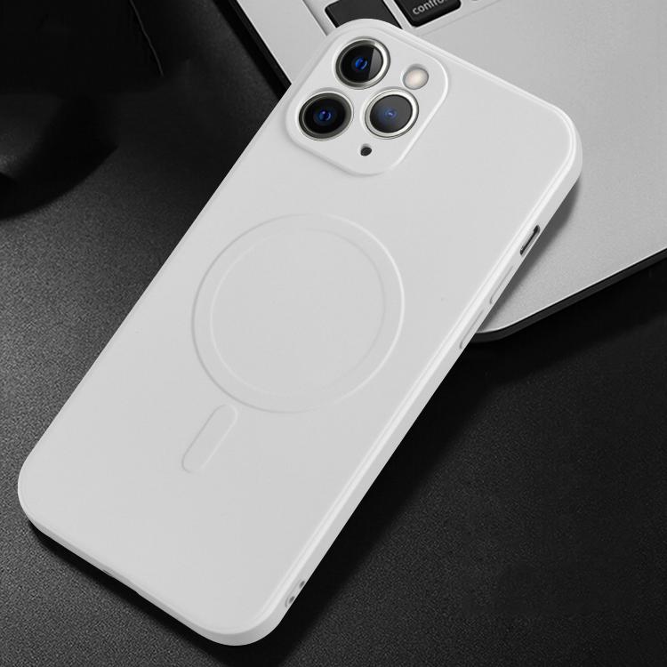 For iPhone 11 Pro Liquid Silicone Full Coverage Magsafe Phone Case (White) - iPhone 11 Pro Cases by buy2fix | Online Shopping UK | buy2fix