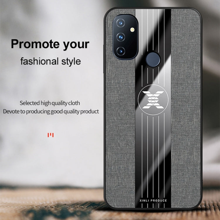 For OnePlus Nord N100 XINLI Stitching Cloth Texture Shockproof TPU Phone Case(Blue) - OnePlus Cases by XINLI | Online Shopping UK | buy2fix