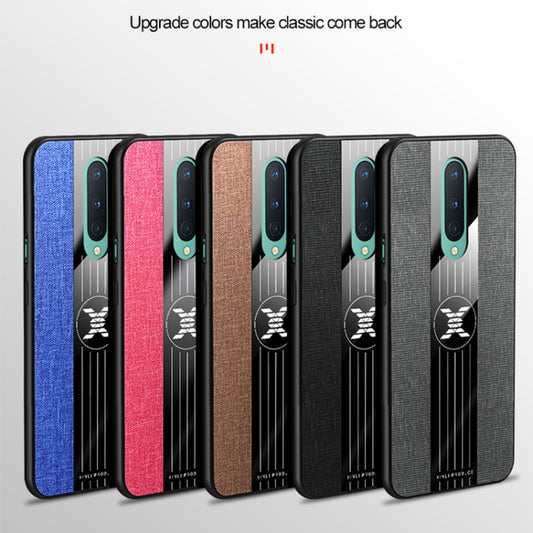 For OnePlus 8 XINLI Stitching Cloth Texture Shockproof TPU Phone Case(Grey) by XINLI