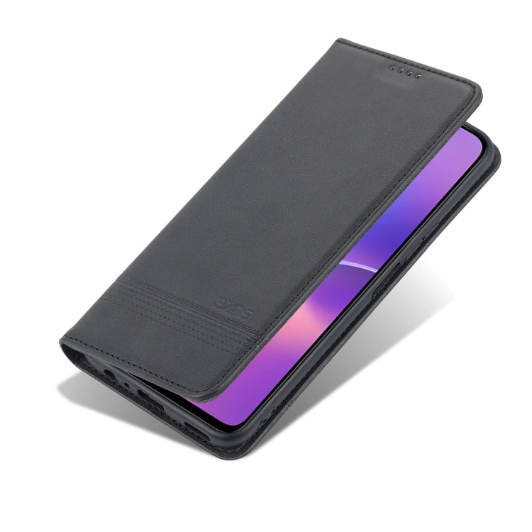 For Honor X30i AZNS Magnetic Calf Texture Horizontal Flip Leather Phone Case(Black) - Honor Cases by AZNS | Online Shopping UK | buy2fix