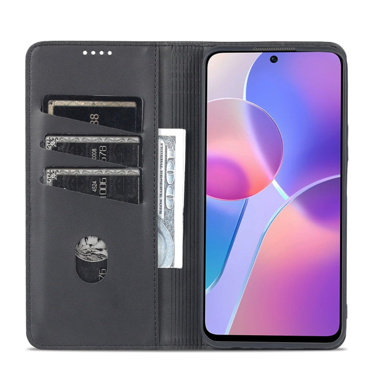For Honor X30i AZNS Magnetic Calf Texture Horizontal Flip Leather Phone Case(Black) - Honor Cases by AZNS | Online Shopping UK | buy2fix