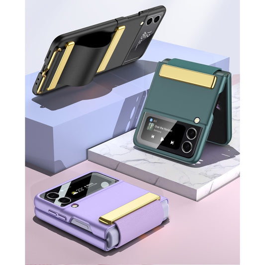 For Samsung Galaxy Z Flip3 5G GKK Ultra-thin Full Coverage Phone Case with Wristband(Purple) - Galaxy Phone Cases by GKK | Online Shopping UK | buy2fix